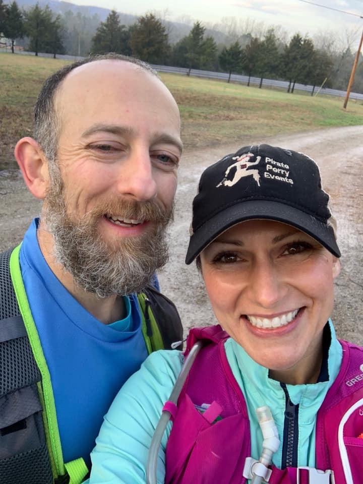 How much does exercise impact our mental health? Paul and I up close at the end of his first 50-miler and my first 50K. We look exhausted but proud!